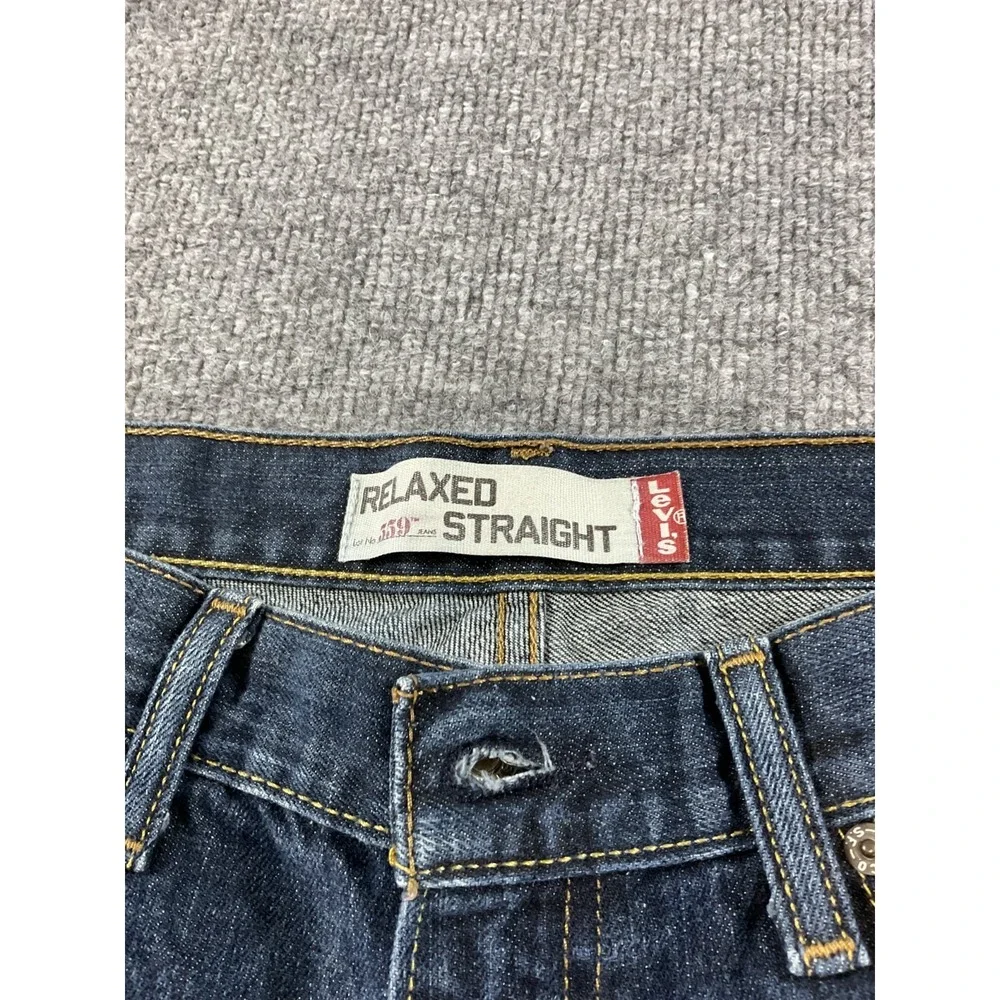 Levi's 559 Denim Shorts 34x34 Relaxed Straight Cut Off Distressed Mens Blue Jean